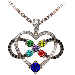 Heart & Pear Dancing Stone Necklace